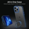 thumbnail image 5 of Design for iPhone 13 Pro Max  Case with Invisible Stand [Compatible with Magsafe], Full Body Cover Slim Shockproof Protective Phone Case for Apple iPhone 13 Pro Max 6.7", Navy Blue, 5 of 16