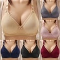 thumbnail image 4 of Odeerbi Lounge Bras for Women 2025 No Underwire Push Up Comfortable Lace Breathable Underwear Burgundy, 4 of 4
