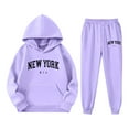 thumbnail image 3 of Kiijoy Big Girls Outfits New York Print Hoodie Sweatpants Sweatsuit, Sizes 9-10, 3 of 3