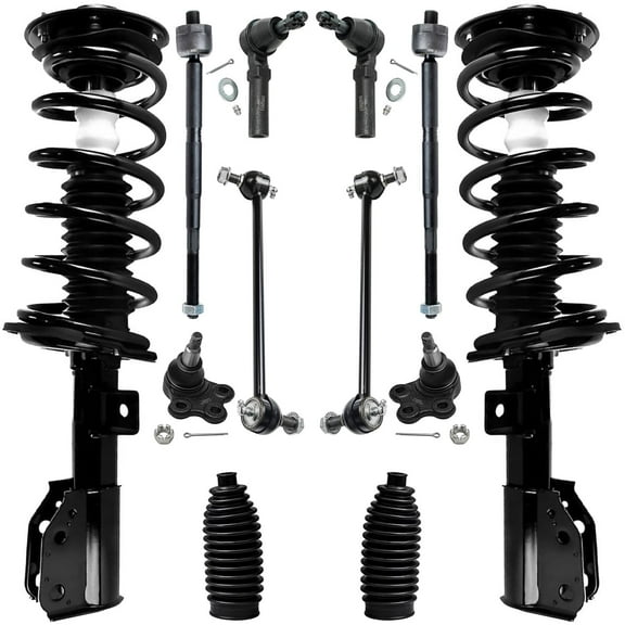 Detroit Axle - Front Struts & Coil Springs Sway Bar Links Outer Inner Tie Rod Ends Ball Joints Boots Replacement for 2010-2017 Chevrolet Equinox 2.4L