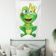 thumbnail image 4 of Animal Decor Wall Hanging Tapestry, Cute Frog Prince Cartoon Character with Gold Crown and Lipstick Mark on His Lips Love Print, Bedroom Living Room Dorm Accessories, 60 X 80 Inches, by Ambesonne, 4 of 5