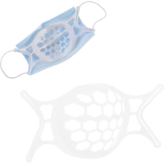 6Pcs 3D Face Mask Bracket, Silicone Washable Reusable Face Mask Guards for Protecting Makeup Keeping Fabric off Mouth for Women (White)