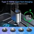 TRAHOORetractable Car Charger with 100W, 4 in 1 Car Fast Charger for