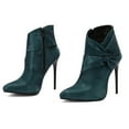 thumbnail image 5 of Dakaela Women's Ankle Boots 4.5 inch Stiletto High Heels Pointed Toe Bowtie Dress Booties Shoes Green 6, 5 of 7