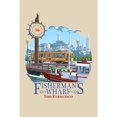 thumbnail image 3 of Decorative Tea Towel, Apron San Francisco, California, Fisherman's Wharf,, Unisex, Adjustable, Organic Cotton, 3 of 3