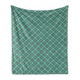 thumbnail image 1 of Brown Plaid Soft Flannel Fleece Throw Blanket, Scottish Tartan Background Forming in Symmetry, Cozy Plush for Indoor and Outdoor Use, 50" x 70", Almond Green Umber, by Ambesonne, 1 of 6