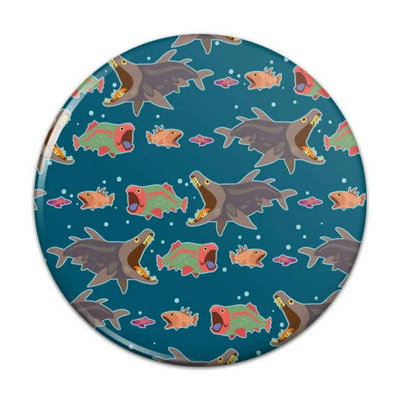 Fish Eat Fish Food Chain Pattern Kitchen Refrigerator Locker Button Magnet