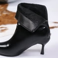 thumbnail image 5 of Black Ladies Short Boots With Pointed Toe And High Heel Pleated Design For Comfort And Style Ideal For Autumn Winter, 5 of 9