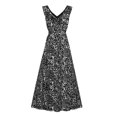 thumbnail image 6 of Women Dresses Frenulum Printed Sexy Sleeveless Dresses Printed Fashion Dresses Black Trendy Skirt Size L, 6 of 7