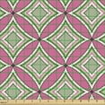 thumbnail image 2 of Geometrical Upholstery Fabric by the Yard, Pastel Abstract Oval Lines Along Diamond Stripes Classic Folk Mosaic Style, Decorative Fabric for DIY and Home Accents, Pink Sage Green by Ambesonne, 2 of 5
