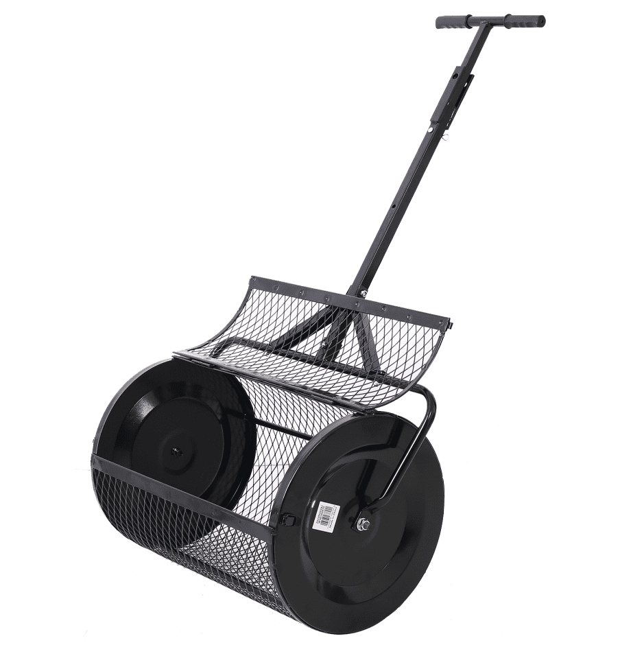 36inch 2-in-1 Peat Moss & Compost Spreader with ATV T-Handle, Metal Mesh