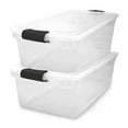 thumbnail image 1 of Open Box Homz 66Qt Clear Storage Container Bin with Latching Lids, (2 Pack), 1 of 10