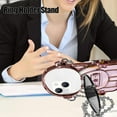thumbnail image 6 of Compatible with iPhone 14 Astronaut Case with Kickstand Mirror Lanyard Shoulder Strap Case Detachable Glitter Paper Mirror Case for Women Girls Cute 3D Astronaut Bling Case, Pink, 6 of 16