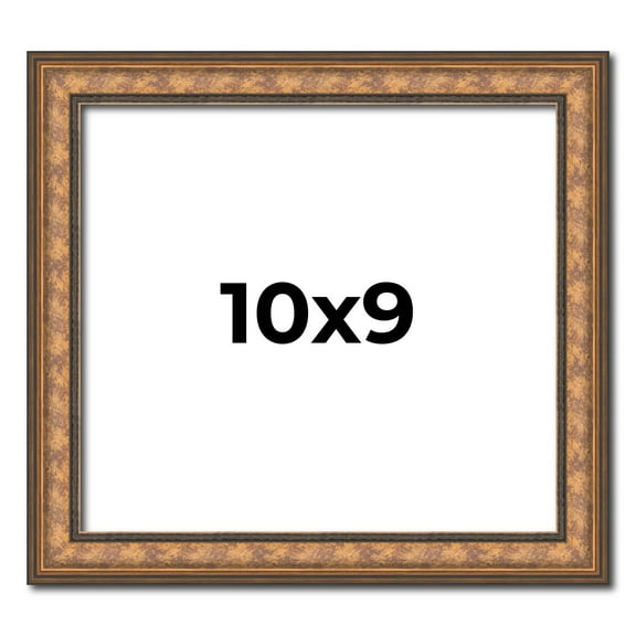 10x9 Frame Gold Real Wood Picture Frame Width 1.25 inches | Interior Frame Depth 0.5 inches |