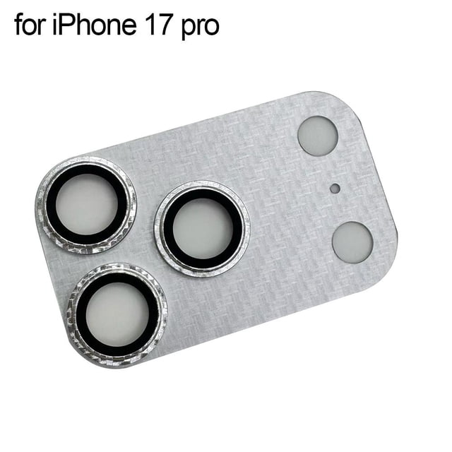 For iPhone 17 Series Carbon Texture Lens Protector Film, Tempered Glass Camera Cover with Scratch-Resistant Pattern, Easy Installation for Pro/Pro Max, Blue/Orange/White/Black
