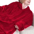 thumbnail image 3 of Wearable Blanket Hoodie for Women Fleece Hooded Blanket Sweatshirt Warm Cozy Wearable Throw with Pocket for Adult Regular One size, 3 of 7