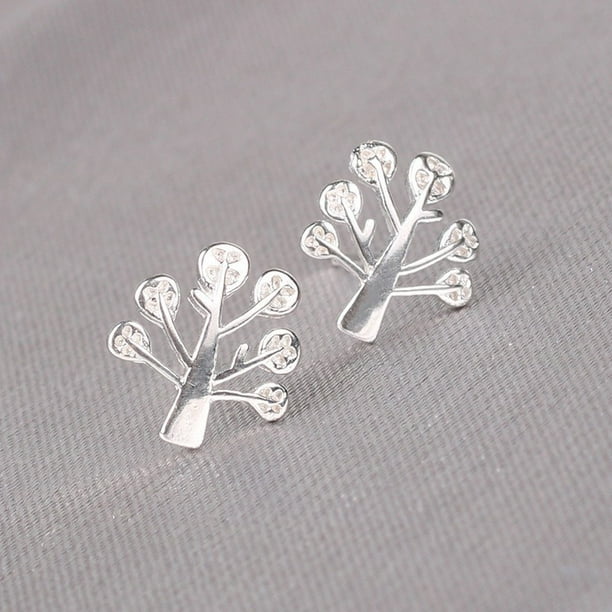 S925 mini aretes de plata de ley con alfileres hipoalergénicos little daisy elk navidad mujeres / hombres pequeño aro