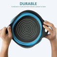 thumbnail image 5 of 3 Piece Round Silicone Collapsible Colander Set Draining for Pasta Vegetables Fruits in Kitchen, 5 of 5