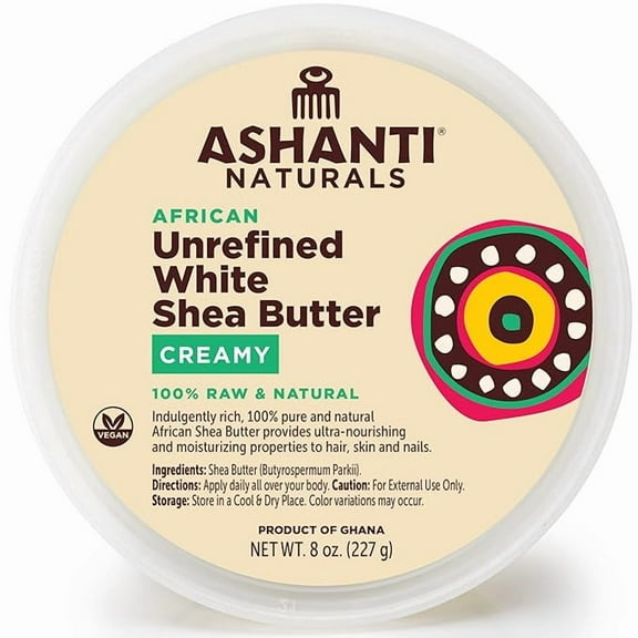 Ashanti Naturals- Unrefined African Soft & Creamy White Shea Butter - 8 oz.