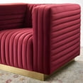 thumbnail image 4 of Tufted Armchair Accent Chair, Velvet, Red, Modern Contemporary Urban Design, Living Lounge Room Hotel Lobby Hospitality, 4 of 9