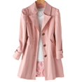 thumbnail image 1 of WomensSingle-breastedTrenchCoatOversizeLongSleeveCoatWithPocketGiftForChristmasBirthdayNewYear, 1 of 5