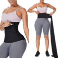 thumbnail image 1 of Veeki Waist Trainer For 3.28 Feet Women Bandage Wrap Sauna Belt Long Torso Tummy Sweat Wraps Belly Body Shaper Waist Trimmer Belt (one Size, Black), 1 of 5