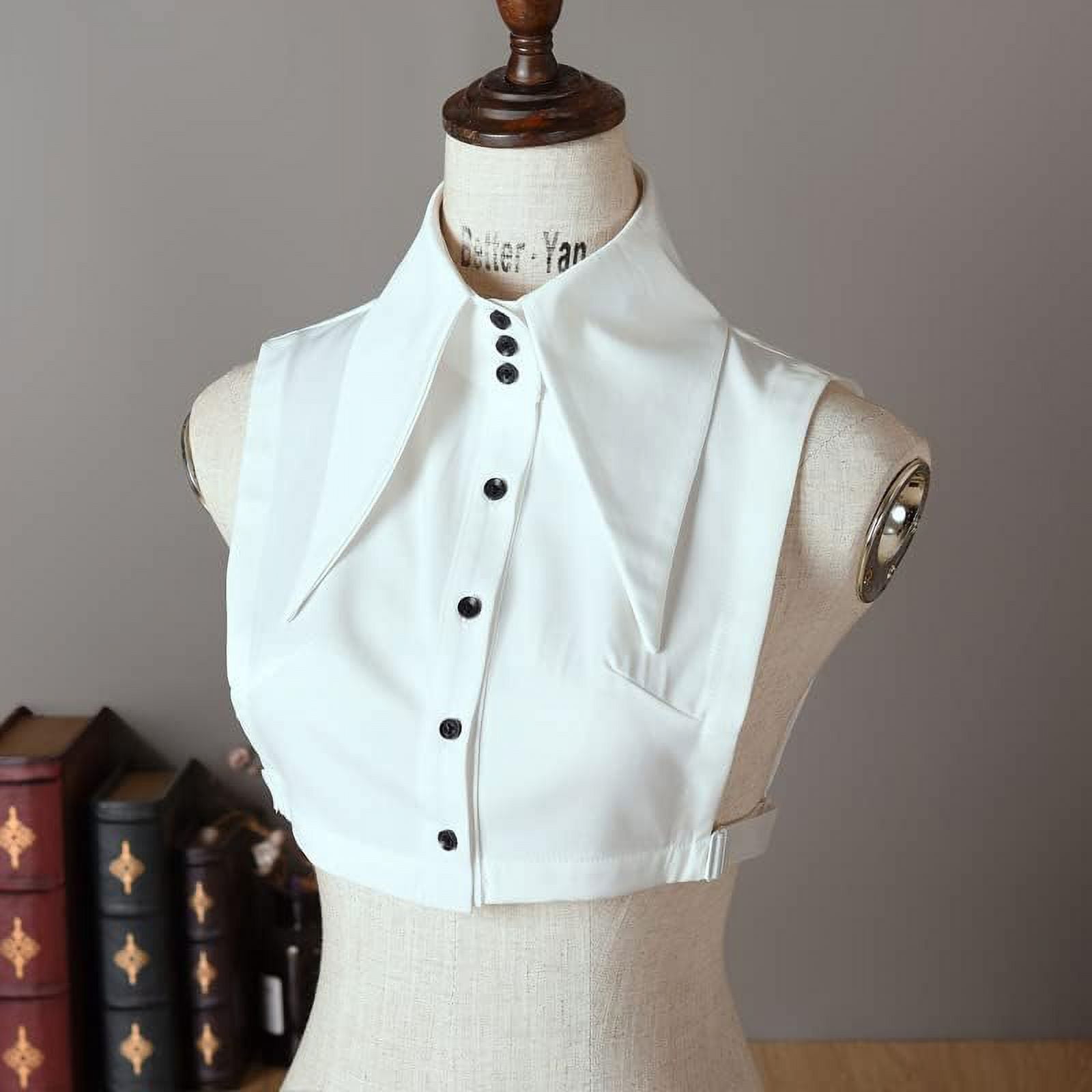 Municipal White Dickey Collar Blouse Big Pointed Collar Half Shirt  Detachable False Collar Blouse for Women - Walmart.com