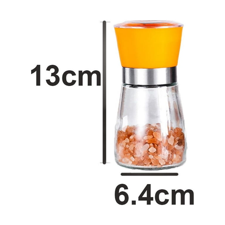 Pepper Grinder or Salt Shaker for Professional Chef - Best Spice Mill with Brushed Stainless Steel - Orange