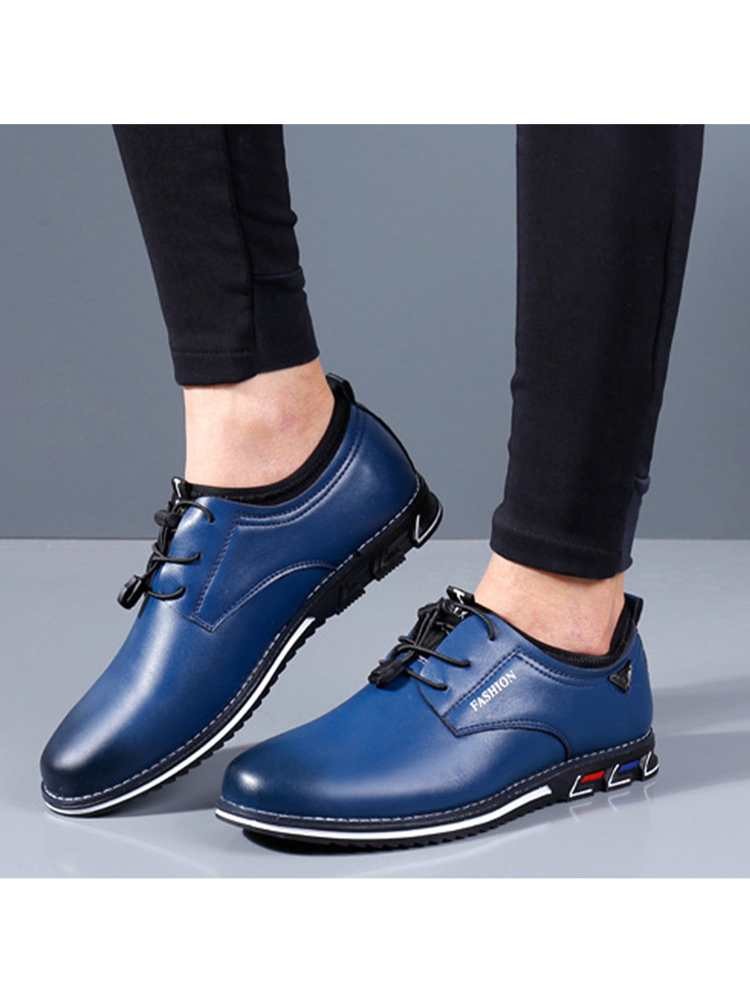 New Large Size Metal Toe 6.5cm High Heels Men's Business Party Shoes  Zapatos De Hombre Gradient Blue Gold Leather Shoes for Men | Wish