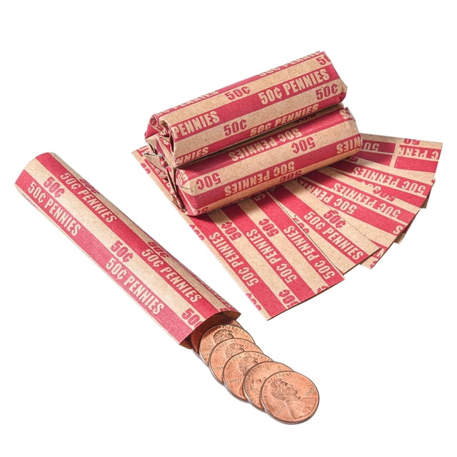Envolturas para monedas Sumerfnt, rollos para centavos, 100 piezas, papel kraft