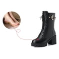 thumbnail image 3 of NECHOLOGY Botas Mujer Adulto Femenino Zapatos Botines de mujer Botas de media de vaquero occidental, botas de cuero Retro clásicas de moda para chica picante (Black, 8.5), 3 of 7
