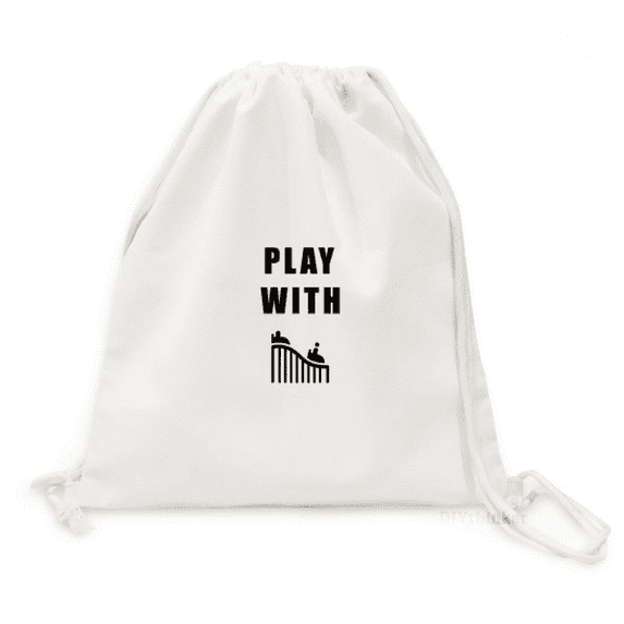 Roller Coaster Game Art Deco Fashion Backpack Canvas Drawstring Reusable Mesh Shopping Bag