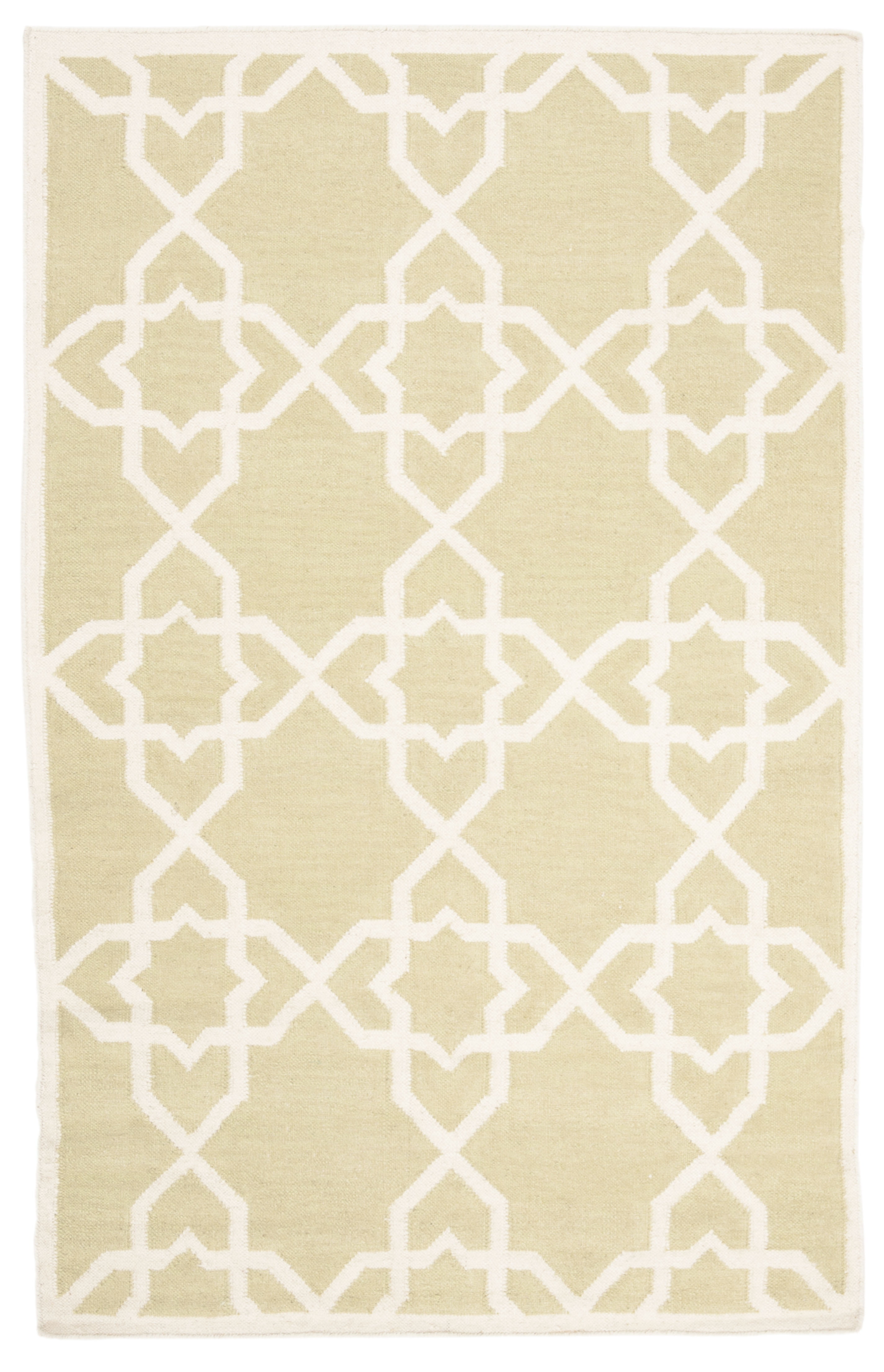 Safavieh Dhurries Edgar Geometric Area Rug, Olive/Ivory, 4' x 6'
