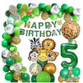 thumbnail image 1 of Decoraciones para fiestas temáticas de Safari en la jungla, 67 unidades/juego, incluidos globos de papel de animales, pancarta de feliz cumpleaños, 1 of 1