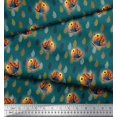 thumbnail image 2 of Soimoi Polyester Crepe Fabric Feather & Bird Cartoon Print Fabric by The Yard 52 Inch Wide, 2 of 3