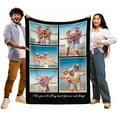 thumbnail image 3 of Picture Blankets Customized, 10 Photos Customized Blanket, Custom Picture Blankets, Gifts for Sister Dad Mom Daughter Son A Blankets, 3 of 5