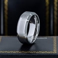thumbnail image 2 of 8mm Men's Cobalt Wedding Band, Brushed Finish Beveled Edge Comfort Fit Anniversary Ring - CT002WAs9, 2 of 4