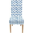 thumbnail image 2 of Dining Room Chair Covers Set of 4 Watercolor Indigo Geometric Kitchen Chair Covers Removable Stretch Elastic Chair Covers for Party Banquet Decoration, 2 of 3