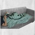 thumbnail image 5 of Anchor Soft Flannel Fleece Blanket, Horizontal Zig Zag Pattern Background Anchor Image Circle Shape Medallion, Cozy Plush for Indoor and Outdoor Use, 70" x 90", Dark Green Turquoise, by Ambesonne, 5 of 5