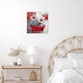 thumbnail image 5 of Farmhouse Red Floral Wall Art for Living Room Daisy Flower in Bathtub and Butterfly Pictures Wall Decor Grey and White Abstract Geometric Canvas Wall Art for Bathroom Home Decor,12L X 12W Inches, 5 of 6