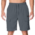 thumbnail image 2 of POENTAB Summer Cargo Shorts for Men Lightweight Outdoor Hiking Shorts for Men Trip Golf Camping Casual with Multi Pockets Gray, 2 of 9