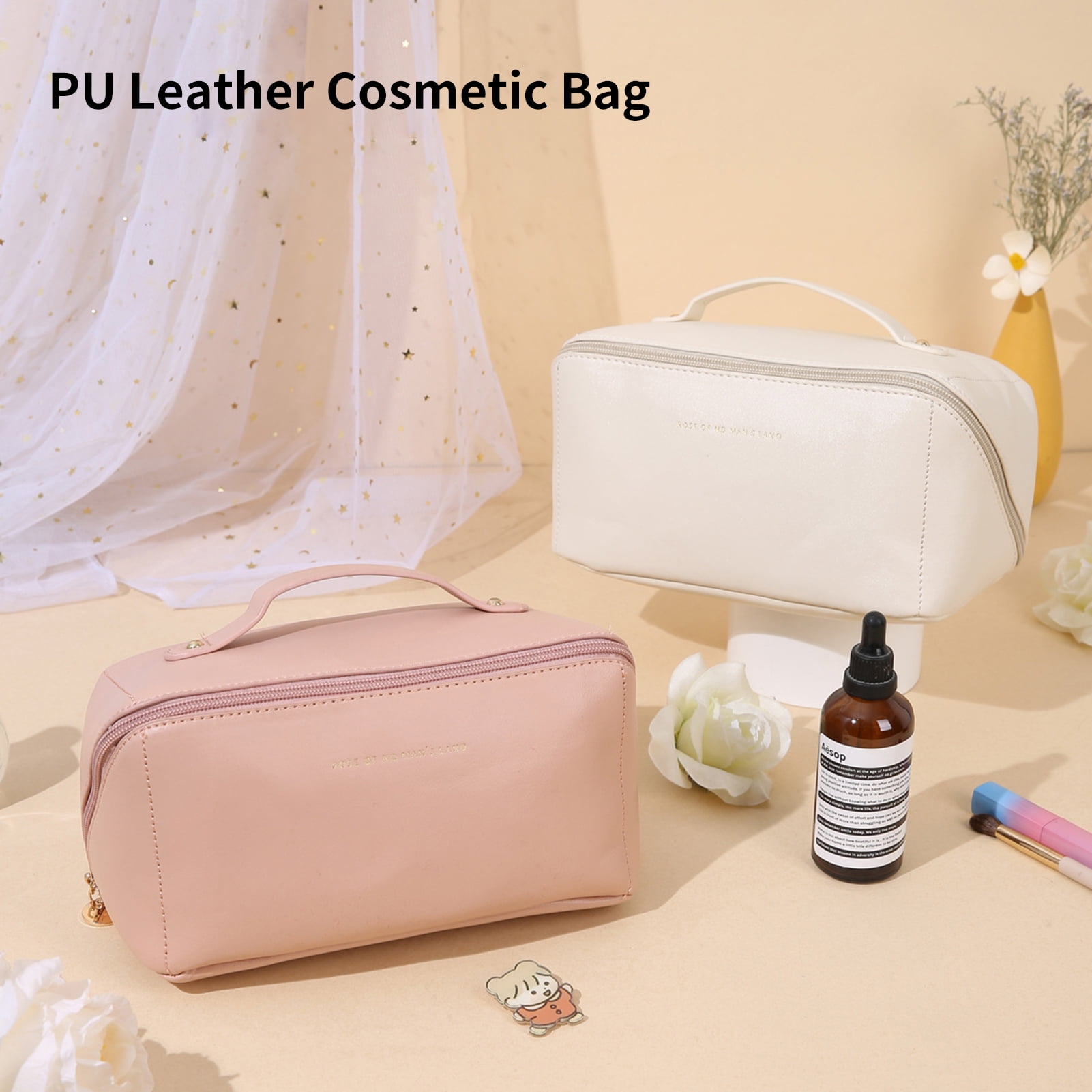 Limei 2022 New LargeCapacity Travel Cosmetic Bag DoubleLayered