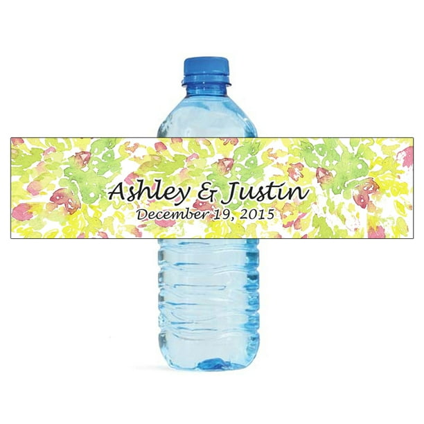 100 Watercolor Painting Wedding Anniversary Engagement Party Water Bottle labels Birthday Party Easy to Use Self Stick Labels
