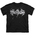 thumbnail image 2 of Batman Multi Bat Logo Kids T Shirt (Large) for Youth Toddler Boys and Girls, Black, 2 of 5