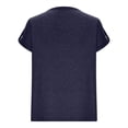 thumbnail image 5 of Mittory Women's V Neck Short Sleeve Tops Button Down Casual T Shirts Basic Dressy Tees, 5 of 7