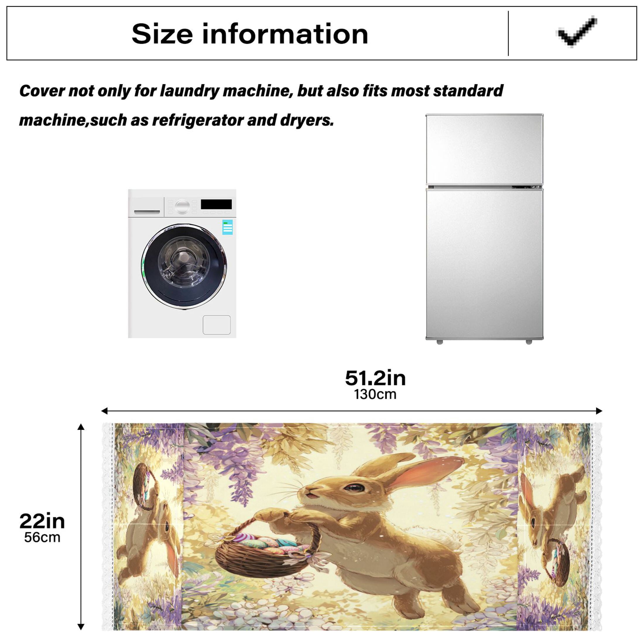 Wobogo Cute Brown Bunny Washing Machine Cover Dustproof Washer Dryer Cover Waterproof Laundry Room Decorative Protector