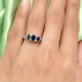 thumbnail image 2 of Sapphire Ring in 925 Sterling Silver Platinum Plating - Promise Birthstone Gemstone Birthday Christmas Gifts - Sapphire Jewelry for Women Size - 6, 2 of 6