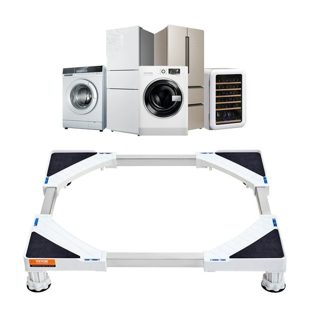 VEVOR Mini Support de Réfrigérateur Universel, Piédestal de Buanderie Réglable avec 4 Pieds Solides, Base Multifonctionnelle pour Laveuse et Sécheuse, 16.3 Pouces-27.2"W Extensible
