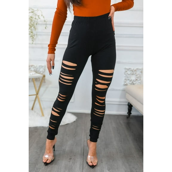 Code Shred Cut Out Destroyed Leggings
