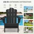 thumbnail image 6 of LOYALICE Folding Adirondack Chair with Dual Cup Holders, All-Weather HDPE Outdoor Patio Chair for Backyard, Poolside, Garden, Fire Pit, Black, 6 of 11